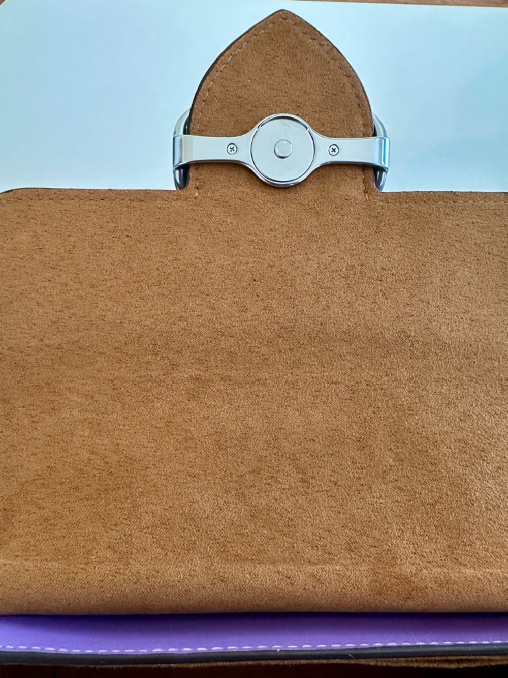 New COACH OUTLET Morgan Top Handle Satchel Purple 2way Hand Bag Shoulder rare - Picture 5 of 7